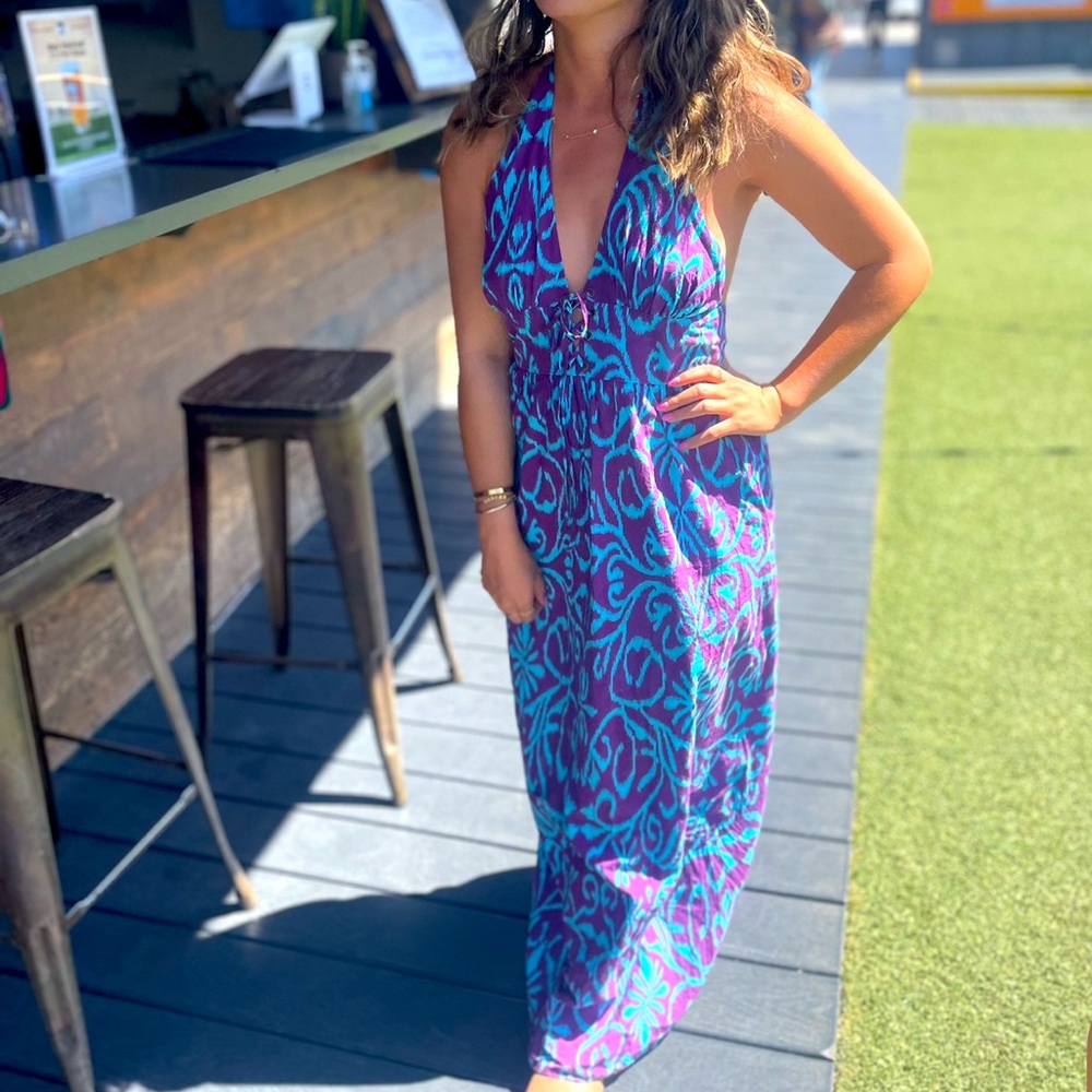 Indah Lace Up Maxi Dress